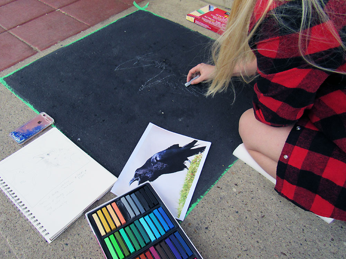 Medicine Hat chalk art