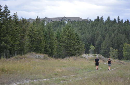 Running during the headbanger trail run in Radium