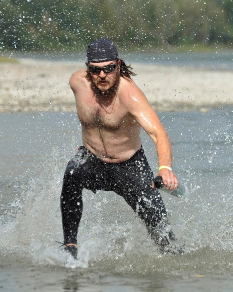 Triathlon Runner at Kapawinihk Wilderness Triathlon