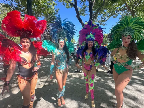 Brazilian dancers in full costume dress at FIFA World Cup 2026