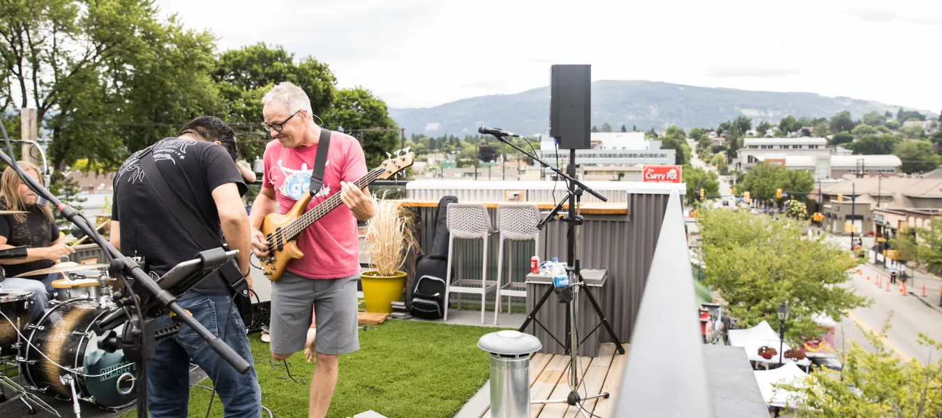 Sunshine Day Downtown Vernon BC rooftop concert