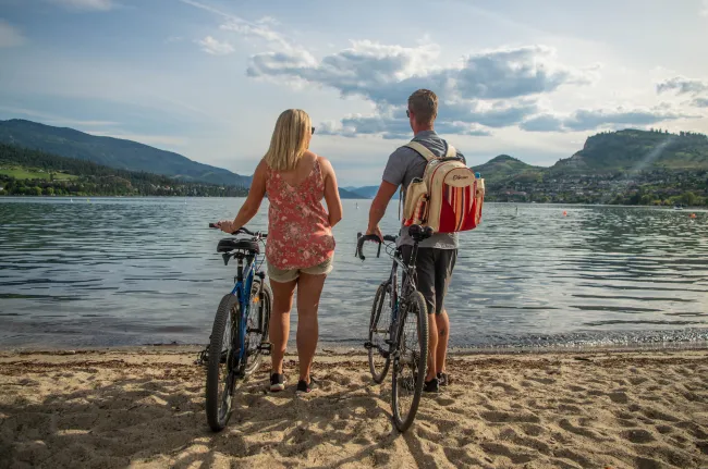Bikes Kalamalka Lake Beach Vernon BC